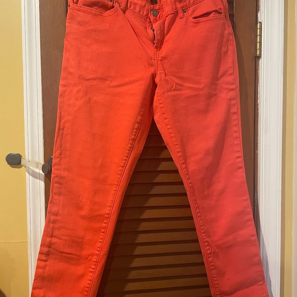 JCrew sz 33 Toothpick Jean, Red